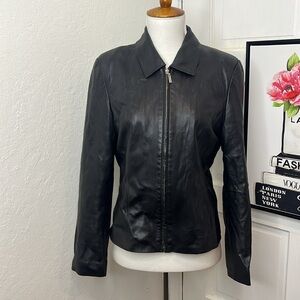 Rosleen Black Leather Jacket Size M